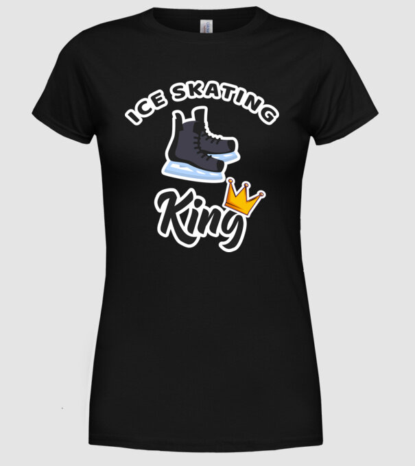 Ice skatin King model negru pe tricou