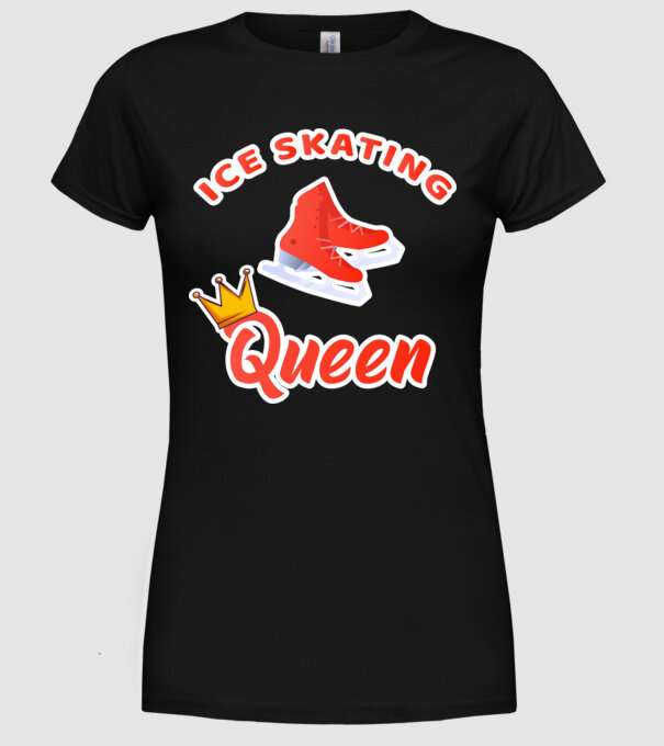 Ice skatin Queen model negru pe tricou
