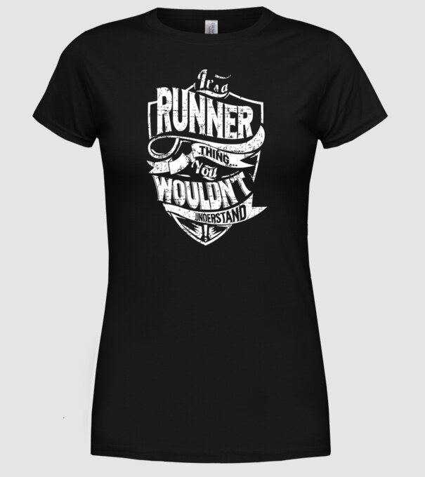 'It''s a runner thing' model negru pe tricou