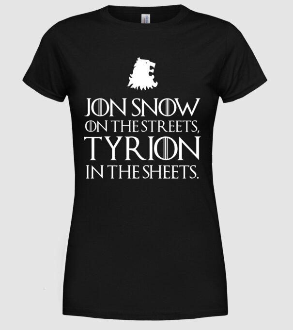 Jon Snow streets model negru pe tricou