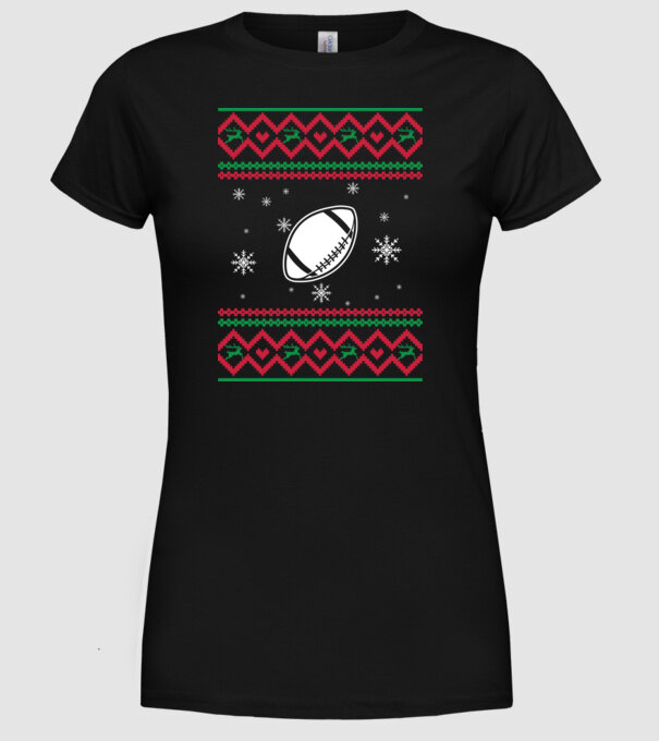 Model tricotat de Crăciun - fotbal american model negru pe tricou