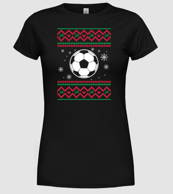 Model tricotat de Crăciun - fotbal model negru pe tricou