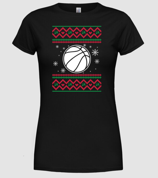 Model tricotat de Crăciun - baschet model negru pe tricou