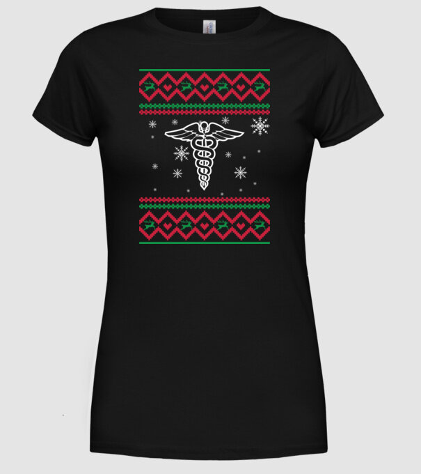 Model tricotat de Crăciun - medicină model negru pe tricou