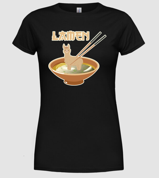Lamen model negru pe tricou