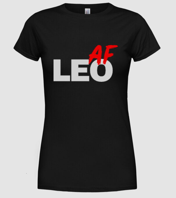 LEO as fuck model negru pe tricou