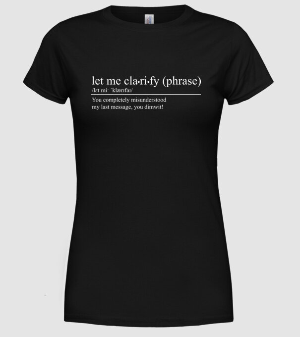 Let me clarify model negru pe tricou
