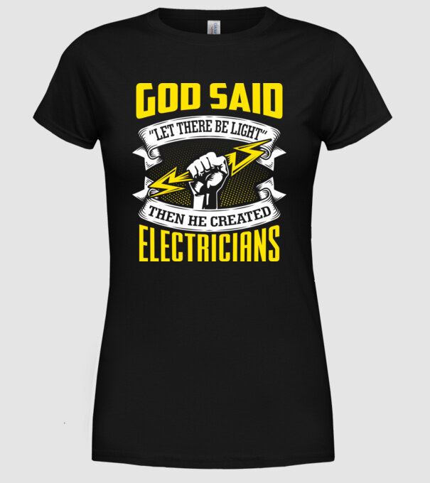 Let there be light model negru pe tricou