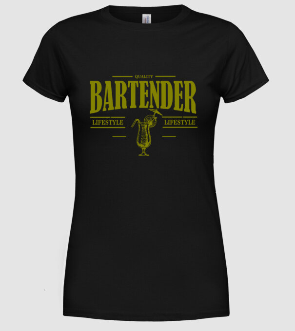 Lifestyle Bartender model negru pe tricou