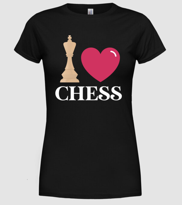 Love chess model negru pe tricou