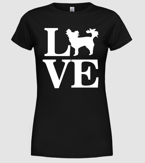 LOVE CHIHUAHUA model negru pe tricou