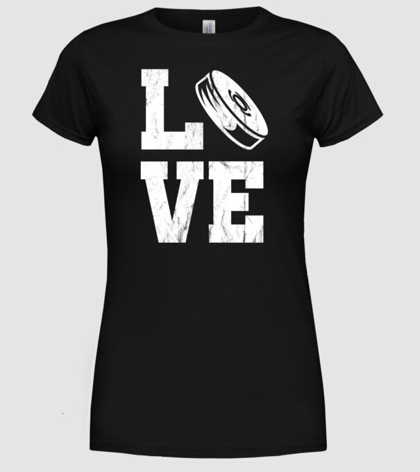 Love hockey model negru pe tricou