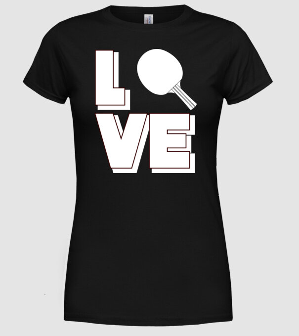 Love pingpong model negru pe tricou