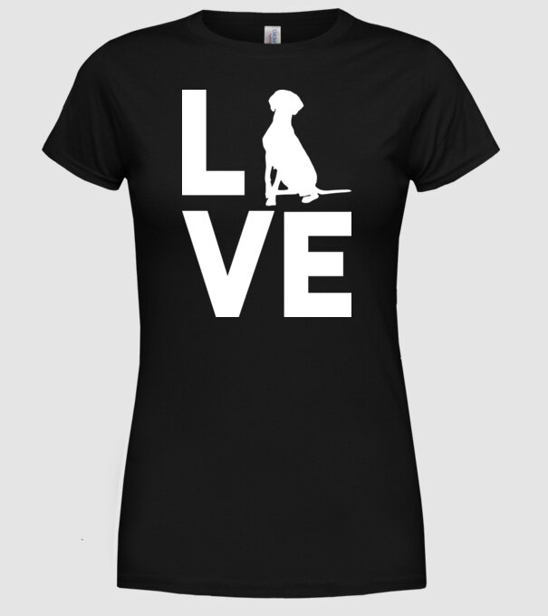 LOVE Vizsla model negru pe tricou