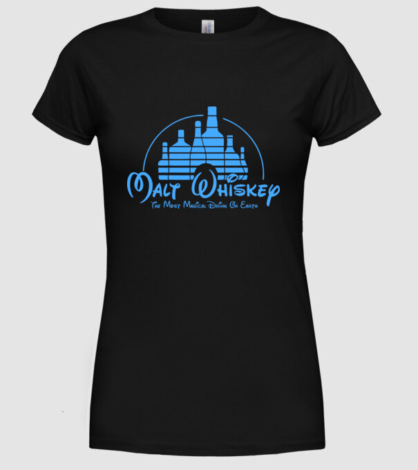 Malt Whiskey model negru pe tricou