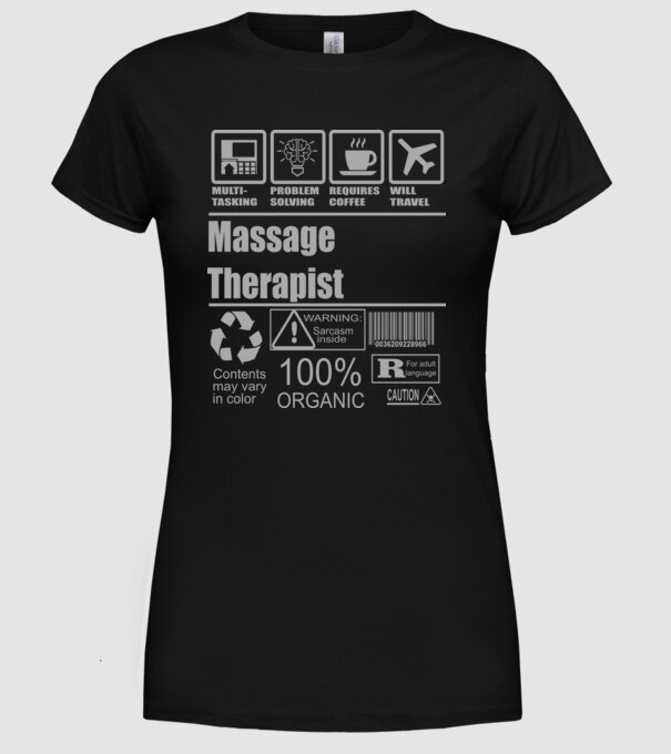 Massage Theraphist model negru pe tricou