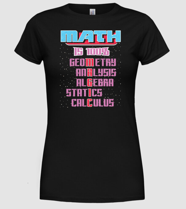 MATH magic retro prespălat model negru pe tricou