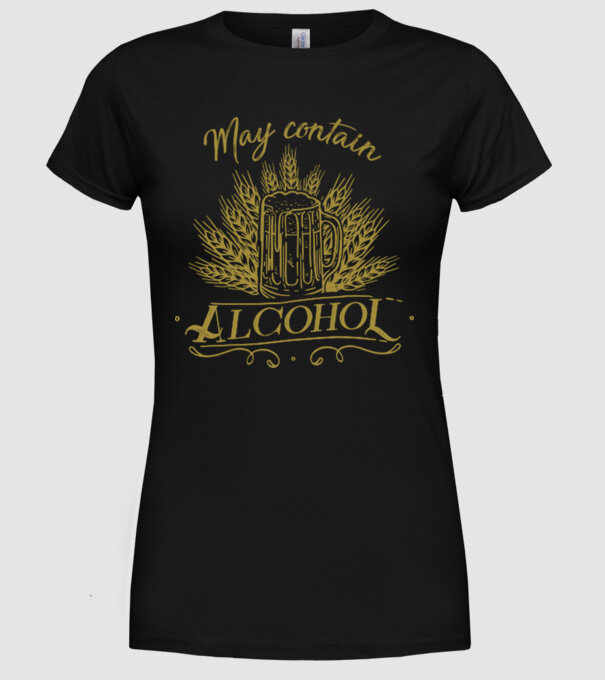 May contain alcohol2 model negru pe tricou