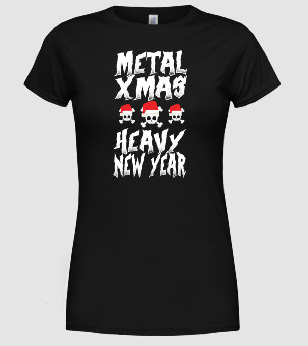 Metal x-mas - Heavy new year model negru pe tricou