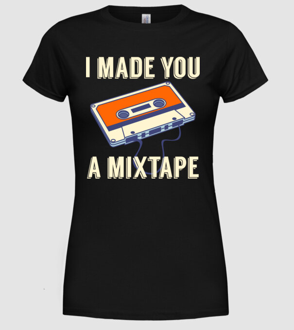 Mixtape model negru pe tricou