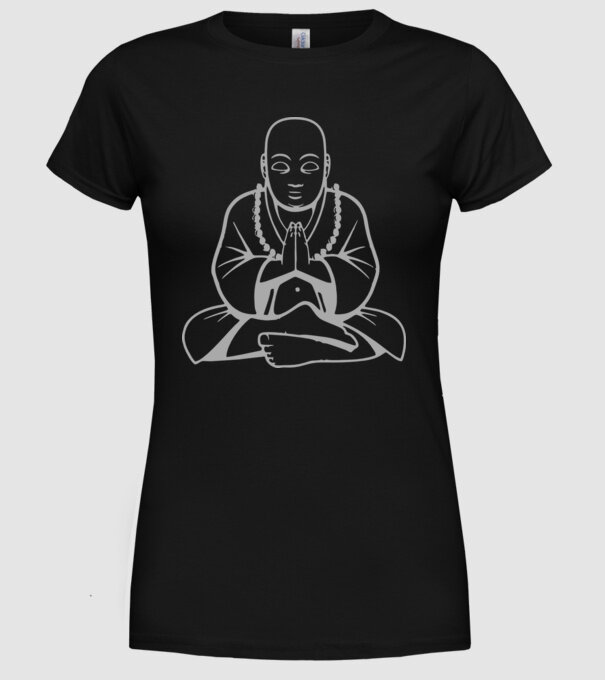 monk outline model negru pe tricou