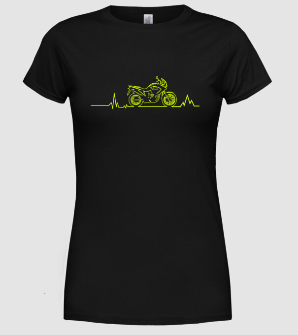 ECG Motociclist model negru pe tricou
