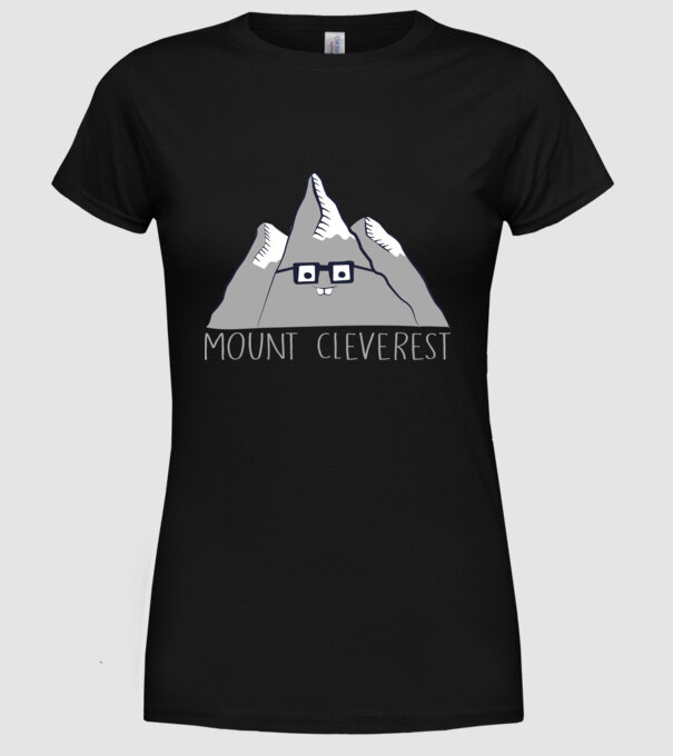 Mount cleverest model negru pe tricou