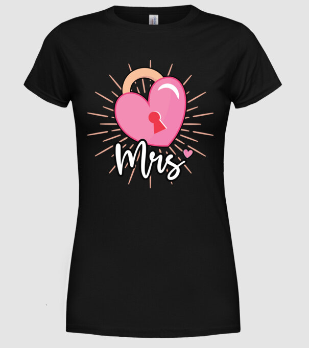Mrs key to the heart model negru pe tricou
