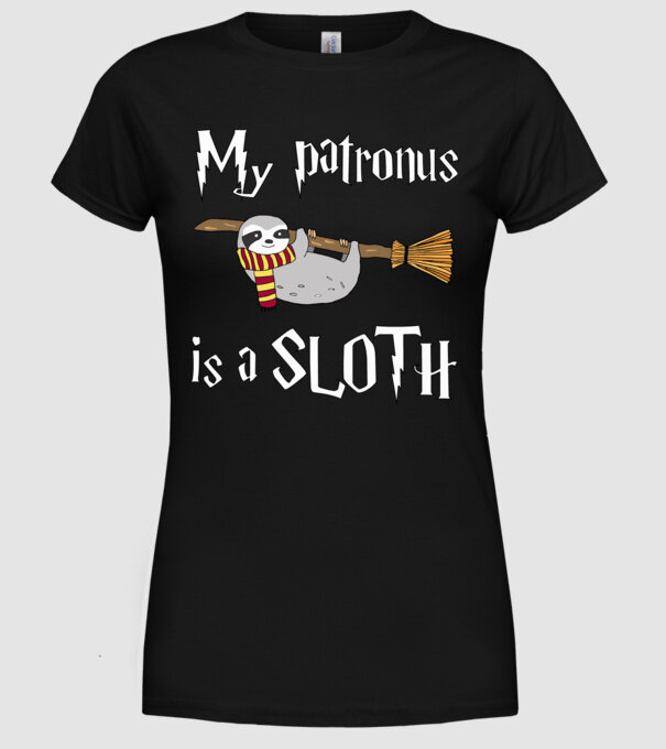my patronus is a sloth model negru pe tricou