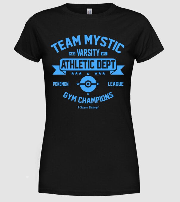 Mystic champions model negru pe tricou