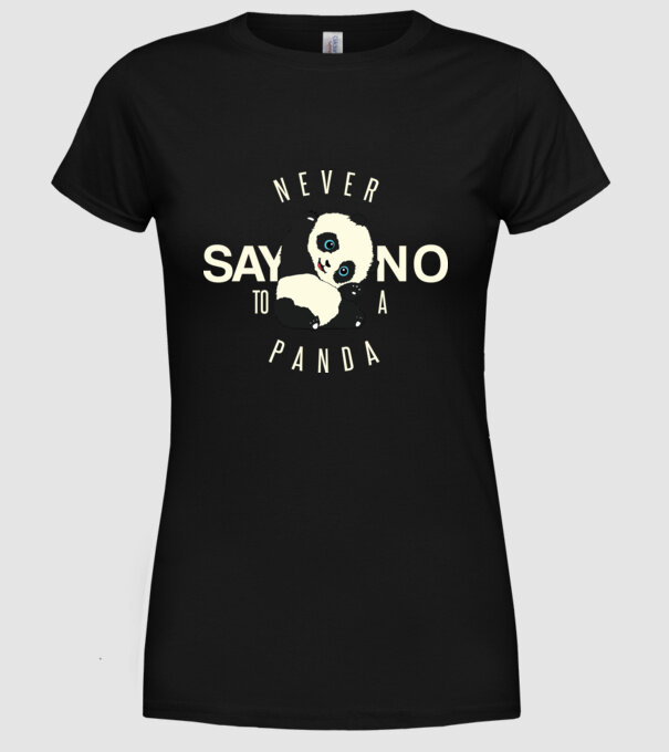 Never say no model negru pe tricou