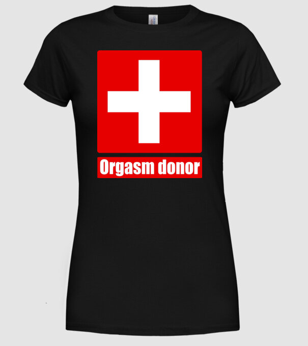 orgasm model negru pe tricou