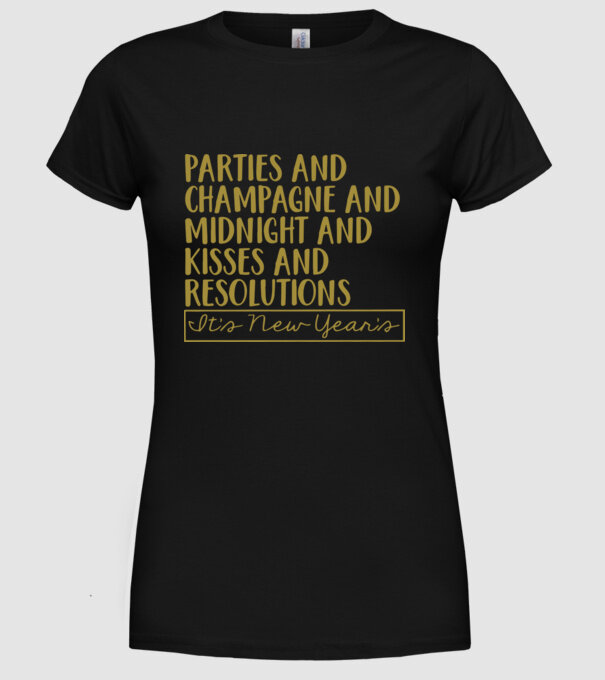 Parties champagne model negru pe tricou