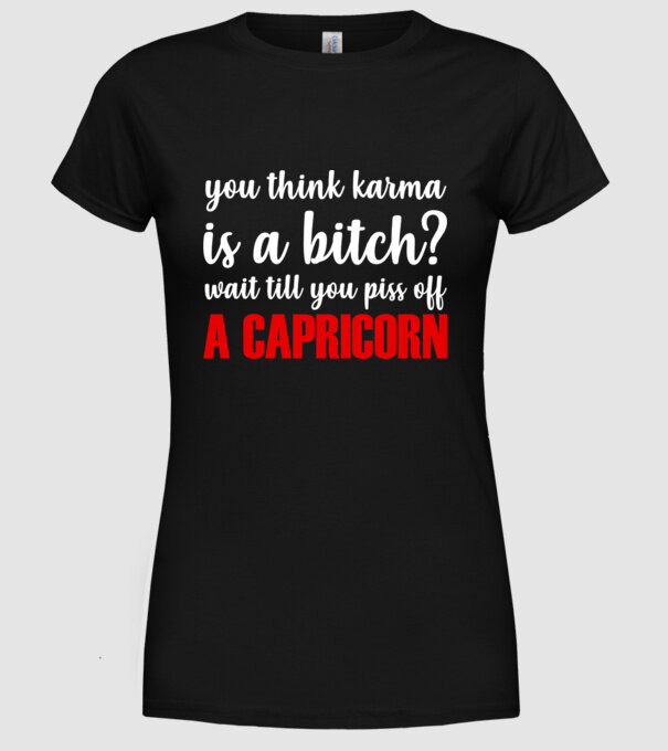Piss of a CAPRICORN model negru pe tricou
