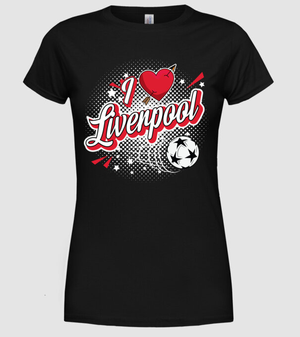 Popart Liverpool model negru pe tricou