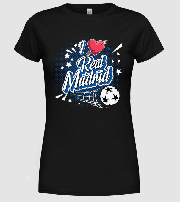 Popart RealMadrid model negru pe tricou