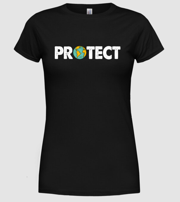 Protect earth model negru pe tricou