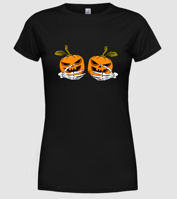 Pumpkin titts model negru pe tricou