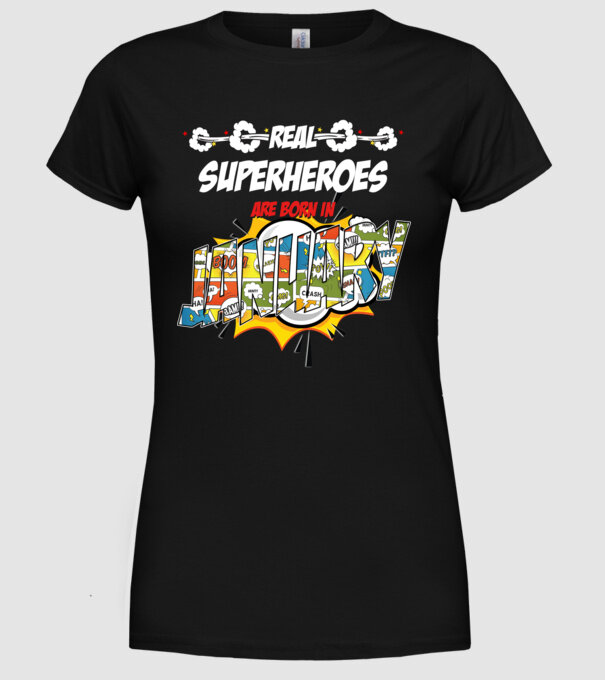 real superheroes are born in january model negru pe tricou