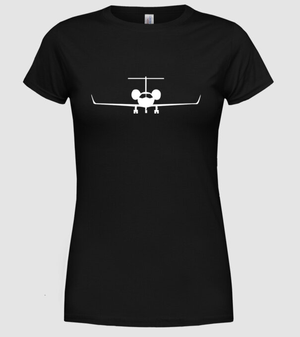 avion model negru pe tricou
