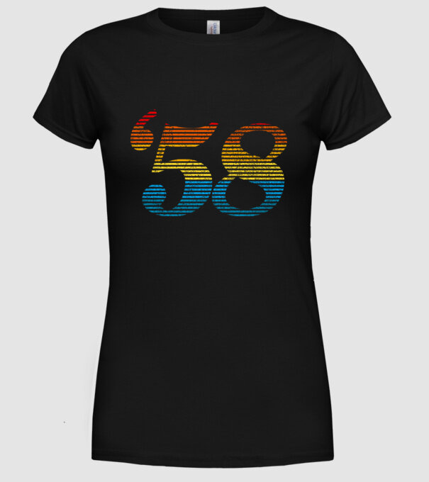 Retro Birthday 1958 model negru pe tricou