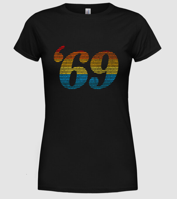 Retro Birthday 1969 model negru pe tricou
