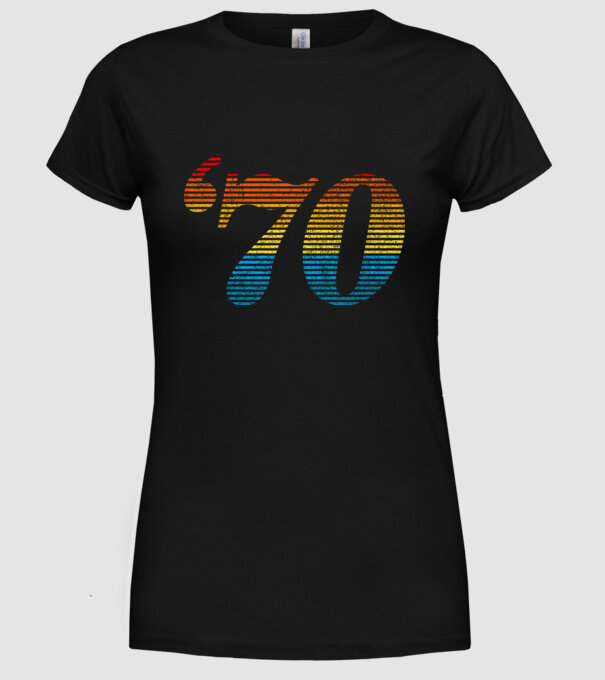 Retro Birthday 1970 model negru pe tricou