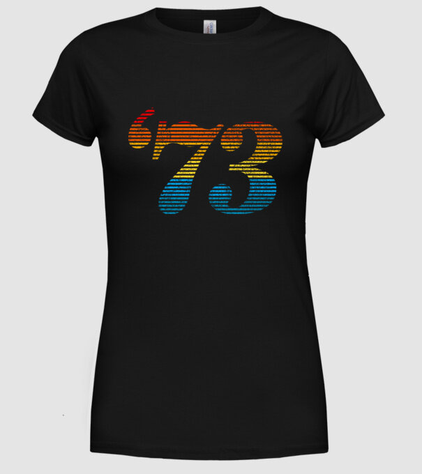 Retro Birthday 1973 model negru pe tricou