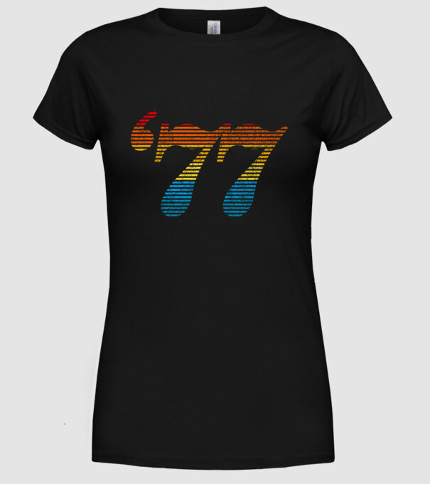 Retro Birthday 1977 model negru pe tricou