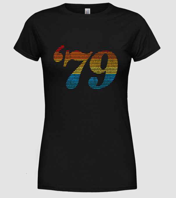Retro Birthday 1979 model negru pe tricou