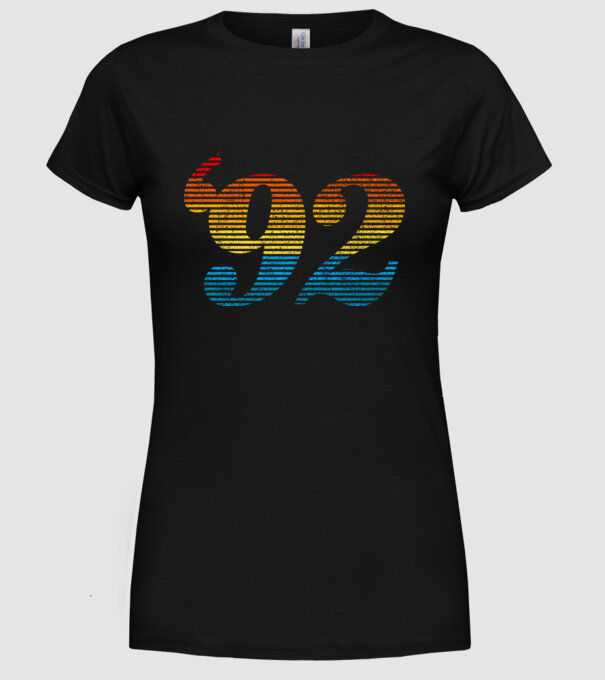 Retro Birthday 1992 model negru pe tricou
