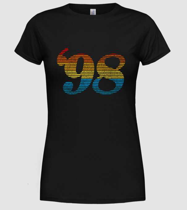 Retro Birthday 1998 model negru pe tricou