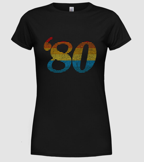 Retro Birthday 1980 model negru pe tricou