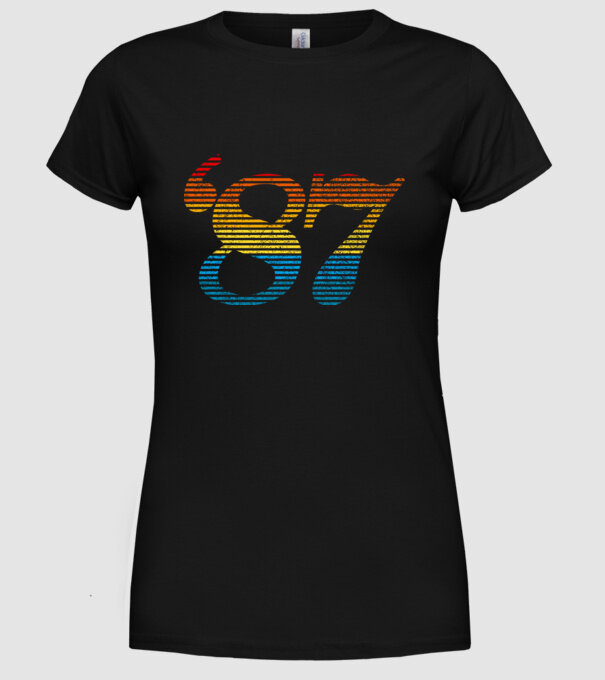 Retro Birthday 1987 model negru pe tricou